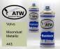 Preview: Volvo, Moondust Metallic, 443: 400ml Sprühdose + 400ml Klarlack - Set, von ATW Autoteile West.
